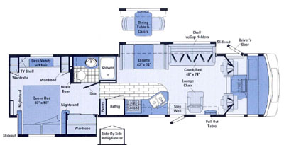 2000 Winnebago Adventurer 35U Floor Plan