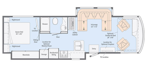Itasca - 2011 Ellipse 42QD Floor Plan Itasca - 2014 Solei 34T Floor Plan