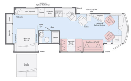 Itasca - 2011 Ellipse 42QD Floor Plan Itasca - 2016 Solei 36G Floor Plan